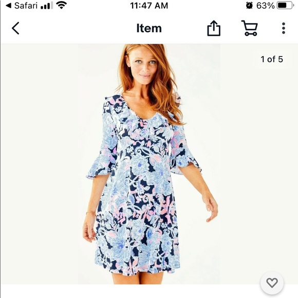 Lilly Pulitzer Stirling Dress: Bright Navy Amore - Picture 2 of 8